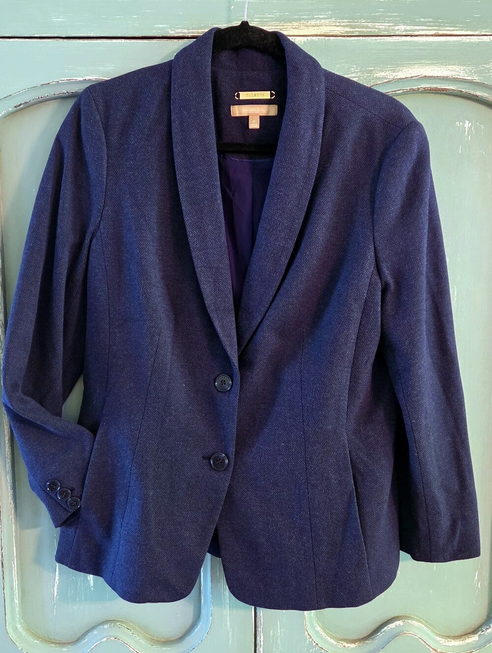 Talbots Navy Herringbone Blazer